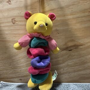 Vintage Russ Berrie "Bobbles" Musical Pull-String Teddy Bear Crib Toy